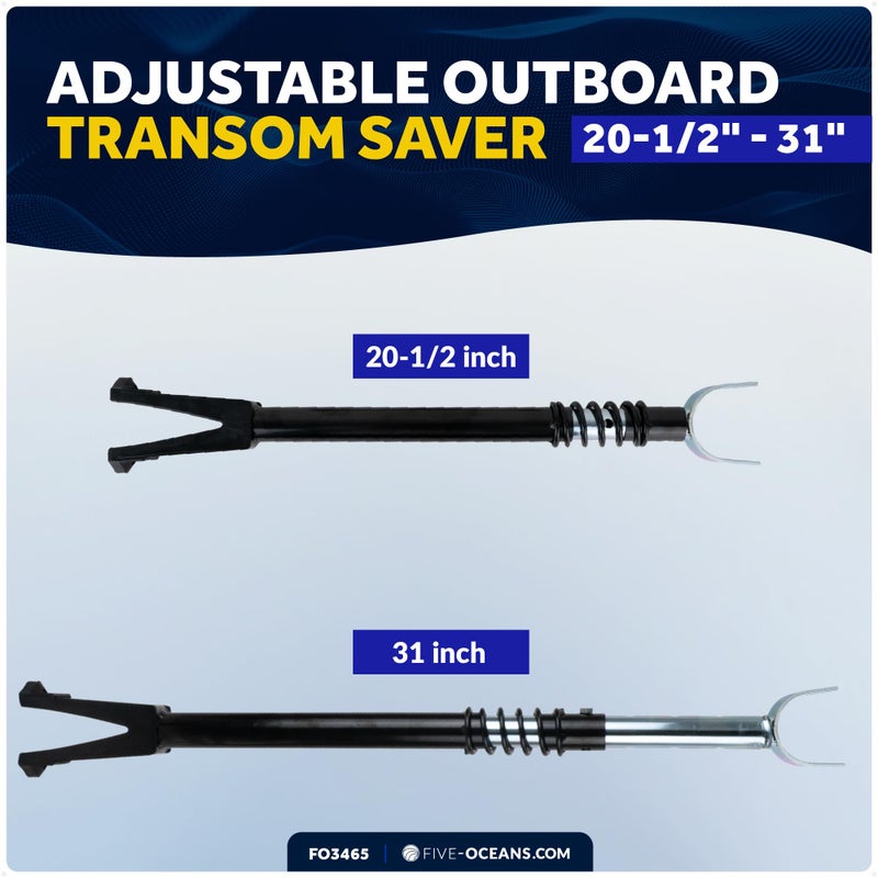 Five Oceans Transom Saver for Outboard Motor, Adjustable Motor Support Bracket with Shock Absorber, 20.5" to 31", Fits Most Outboards Up to 200 HP, Boat Trailer Motor Support - FO3465 - Image 5